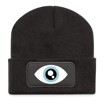 Aqua Eye Minimal Circle - Recycelte Patch Beanie - Dunkelgrau - Vorne
