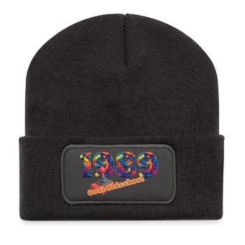 1989 – Retro Digital Gaming Stil - Recycelte Patch Beanie - Dunkelgrau - Vorne