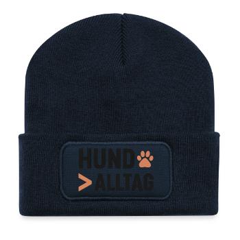 Logo de l’art des pattes du chien tous les jours - Beanie recyclé à patch - bleu marine - Devant