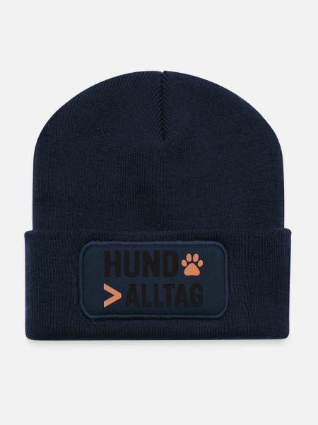 Dog Everyday Paw Art Logo - Recycled Patch Beanie - french navy