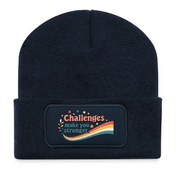 Challenges strengthen you - Recycled Patch Beanie - french navy - Front