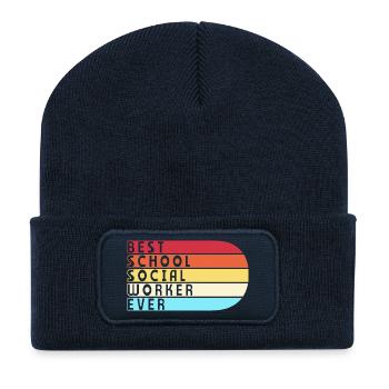 Travailleur social Pédagogue social Travailleur social - Beanie recyclé à patch - bleu marine - Devant
