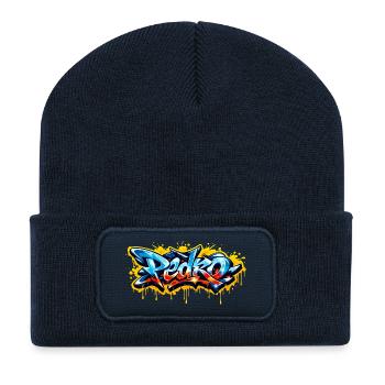 PEDRO GRAFFITI NAME FOR PERFECT GIFT PRINTABLE - Recycled Patch Beanie - french navy - Front
