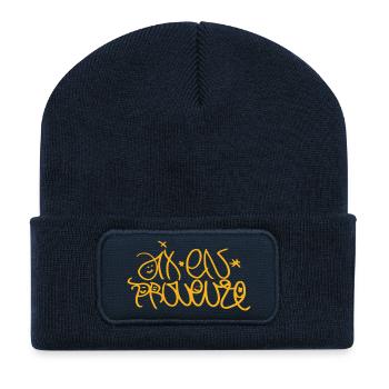 Aix en Provence Street Art Graffiti T-Shirt - Recycelte Patch Beanie - French Navy - Vorne