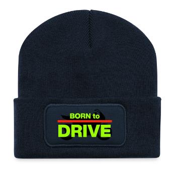 BORN TO DRIVE! MOTORRAD FAHRER - Recycelte Patch Beanie - French Navy - Vorne