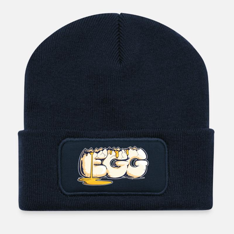 Egg, Drawn Word (2) - Recycled Patch Beanie - french navy