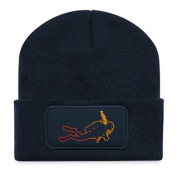 Funny diving motif - Recycled Patch Beanie - french navy - Front