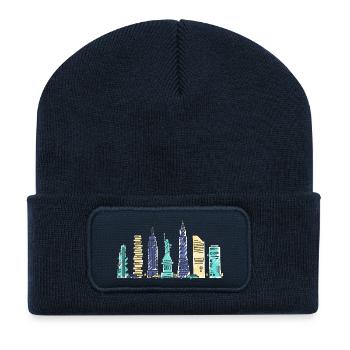 New York City Skyline Empir State Modern Art - Recycled Patch Beanie - french navy - Front