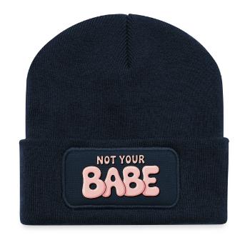 Not Your Babe - Police à bulle statement - Beanie recyclé à patch - bleu marine - Devant