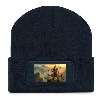Sun Wukong, the Monkey King, Rises - Recycled Patch Beanie - french navy - Front