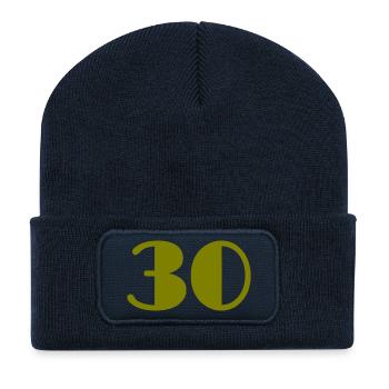 30. 30 ANS. 30e ANNIVERSAIRE. ANNIVERSAIRE 30 ANS. - Beanie recyclé à patch - bleu marine - Devant