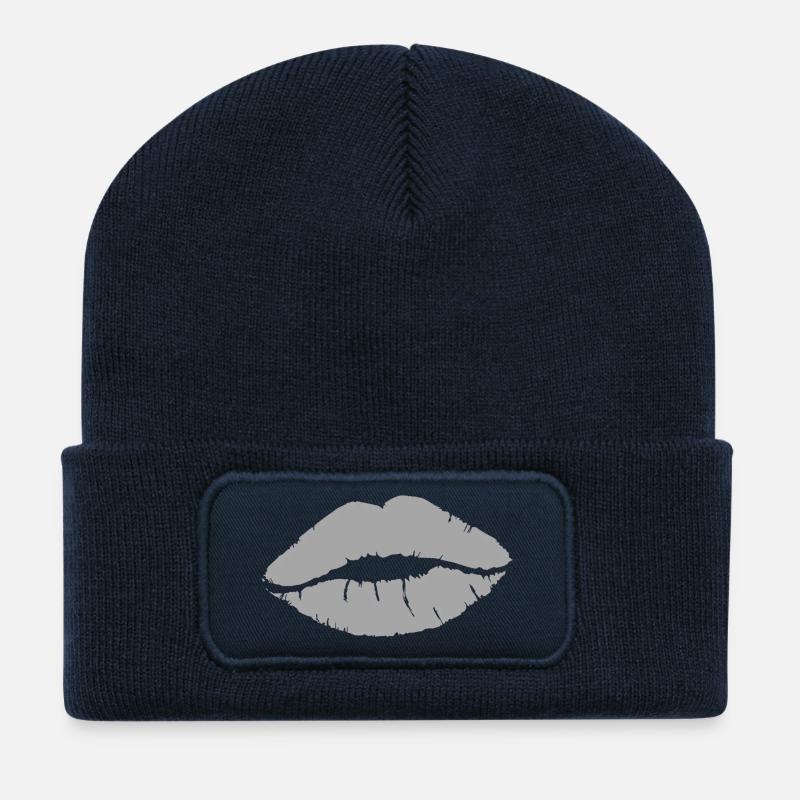 Grey Kiss - Recycled Patch Beanie - french navy
