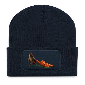 punch the monkey - Recycelte Patch Beanie - French Navy - Vorne
