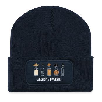 Celebrate Diversity Drinking Humor – Party Design - Recycelte Patch Beanie - French Navy - Vorne