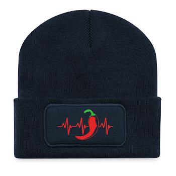 Chipotle Chilli Jalapeno Hot Chili Chili Pepper - Recycled Patch Beanie - french navy - Front