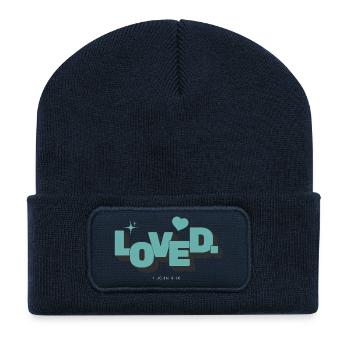 Loved 1 Johannes 4:16 Christlicher Glaube - Recycelte Patch Beanie - French Navy - Vorne