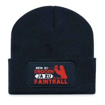 No to drugs Yes to paintball - Recycled Patch Beanie - french navy - Front