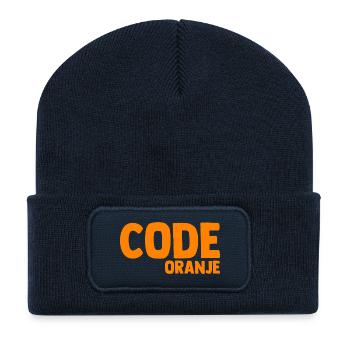 Code Oranje - Nederland - Netherlands Niederlande - Recycelte Patch Beanie - French Navy - Vorne