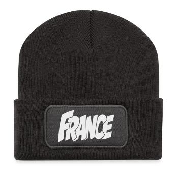 Frankreich, France Bold Comic Typography - Recycelte Patch Beanie - Dunkelgrau - Vorne