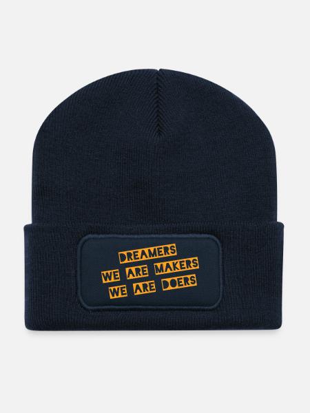 Träumer, wir sind Schöpfer, Macher, Macher - Recycelte Patch Beanie - French Navy