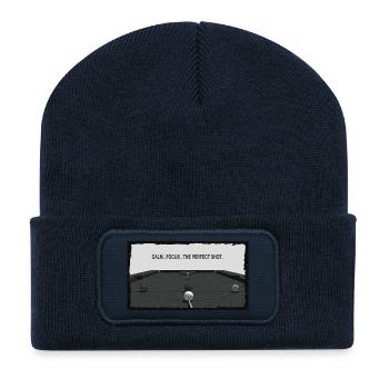 Snooker – Calme, Concentration, Le Tir Parfait - Beanie recyclé à patch - bleu marine - Devant