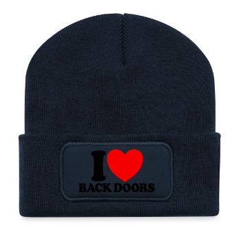 I Love Backdoors – Funny Men's Offensive - Recycled Patch Beanie - french navy - Front