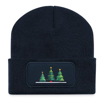 Christmas fir trio - Recycled Patch Beanie - french navy - Front