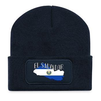 El Salvador Flag Salvadoran Flag Salvadoran Proud - Recycled Patch Beanie - french navy - Front
