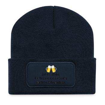 Auf Alkohol Ursprung Lösung - Recycelte Patch Beanie - French Navy - Vorne