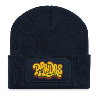 PawDre Reggae Stil mit Pfotenlogo - Recycelte Patch Beanie - French Navy - Vorne