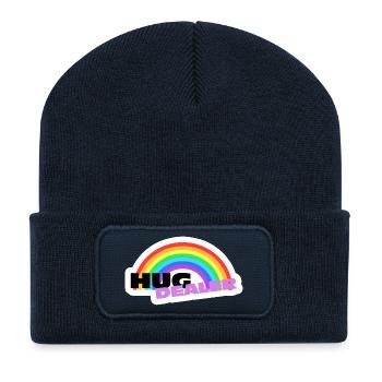 Hug Dealer Stickers: Colorful Rainbow Design - Recycled Patch Beanie - french navy - Front