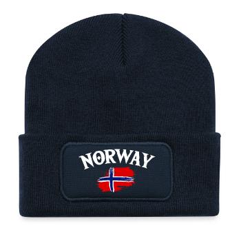 Vacances en Norvège dans les fjords de Norge Voyage en Scandinavie - Beanie recyclé à patch - bleu marine - Devant