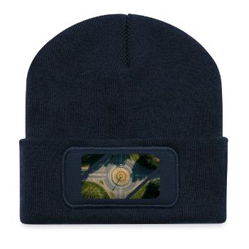 Rundverkehr Collage - Recycelte Patch Beanie - French Navy - Vorne