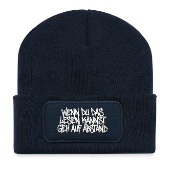 Lustiger Spruch Graffiti Hip Hop Tag - Recycelte Patch Beanie - French Navy - Vorne