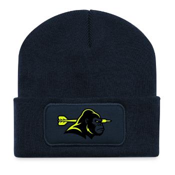 Mascotte de la flèche gorile - Beanie recyclé à patch - bleu marine - Devant