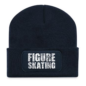 Figure Skating Eiskunstlauf - Recycelte Patch Beanie - French Navy - Vorne