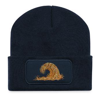 Großwelle für modulare Synthesizer-Musiker - Recycelte Patch Beanie - French Navy - Vorne