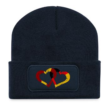 Spanisch deutsche Liebe - Recycelte Patch Beanie - French Navy - Vorne