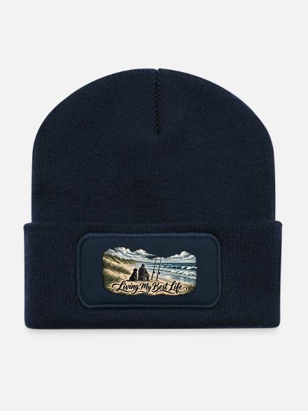 Living My Best Life am Strand - Recycelte Patch Beanie - French Navy