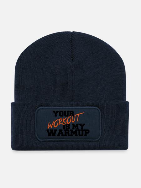 Your Workout Is My Warmup - Recycled Patch Beanie - french navy