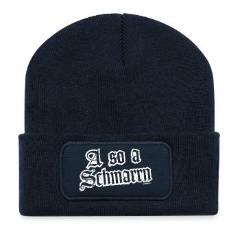 A so a Schmarrn - Recycelte Patch Beanie - French Navy - Vorne
