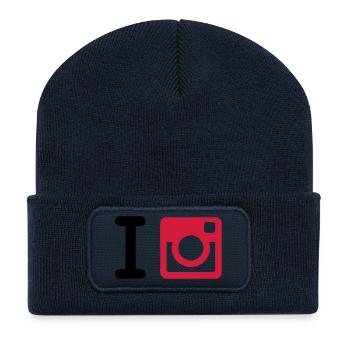 I Instagram + Yours (I Heart NewYork Style) - Recycled Patch Beanie - french navy - Front
