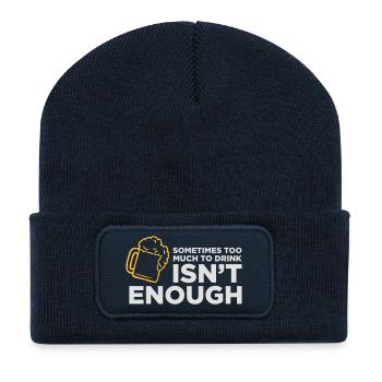 Sometimes Too Much Alcohol Is Not Enough! - Recycled Patch Beanie - french navy - Front