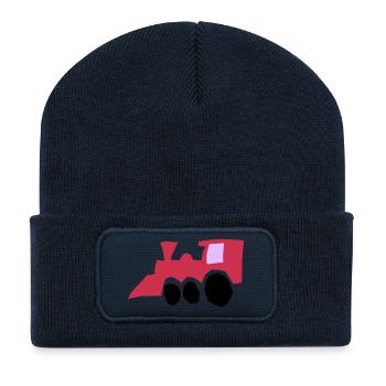 eisenbahn zug tram train railroad railway locomoti - Recycelte Patch Beanie - French Navy - Vorne