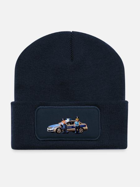 Polizeiauto - Recycelte Patch Beanie - French Navy