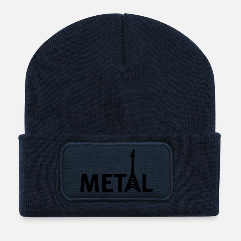 metallic - Recycelte Patch Beanie - French Navy