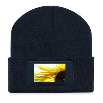 Sonnenblume - Recycelte Patch Beanie - French Navy - Vorne