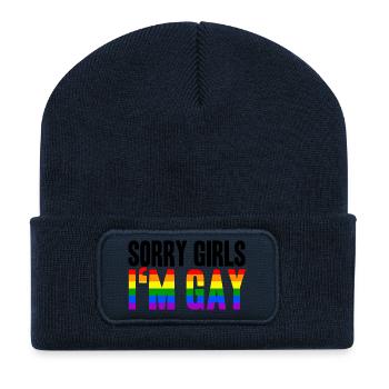 Sorry Girls In Gay LGBT Gay Gift Idea Homo - Recycled Patch Beanie - french navy - Front