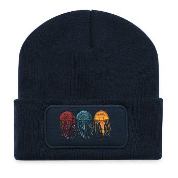 Jellyfish the transparent rulers of the sea - Recycled Patch Beanie - french navy - Front