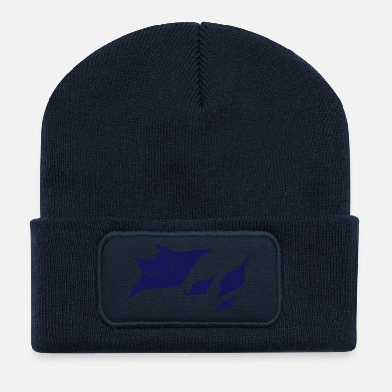 manta raie plongée plongeur scuba diving poisson - Beanie recyclé à patch - bleu marine